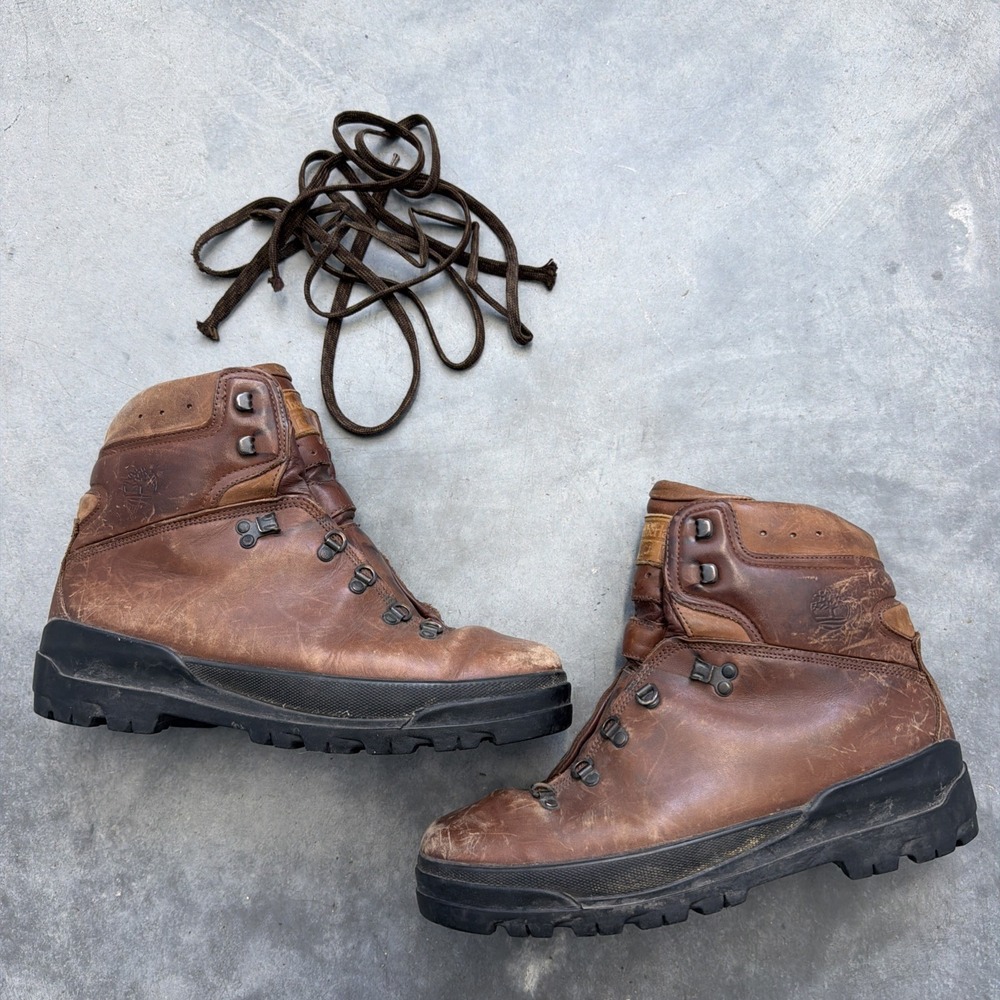 Timberland 68012 WORLD HIKER vtg Boots ITALY men's Sz 11 Leather Vibram